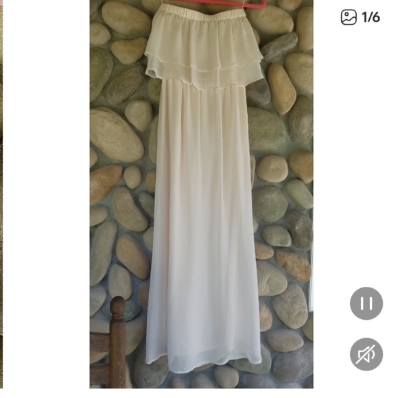 Bar III Strapless Ruffle Maxi Dress – New Years Eve Glam Party Dress Bridal Gown - Picture 7 of 12